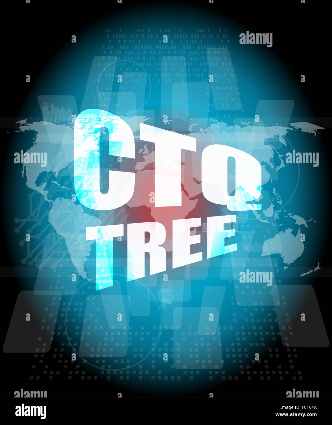 Ctq tree mot sur digital touch screen Banque D'Images