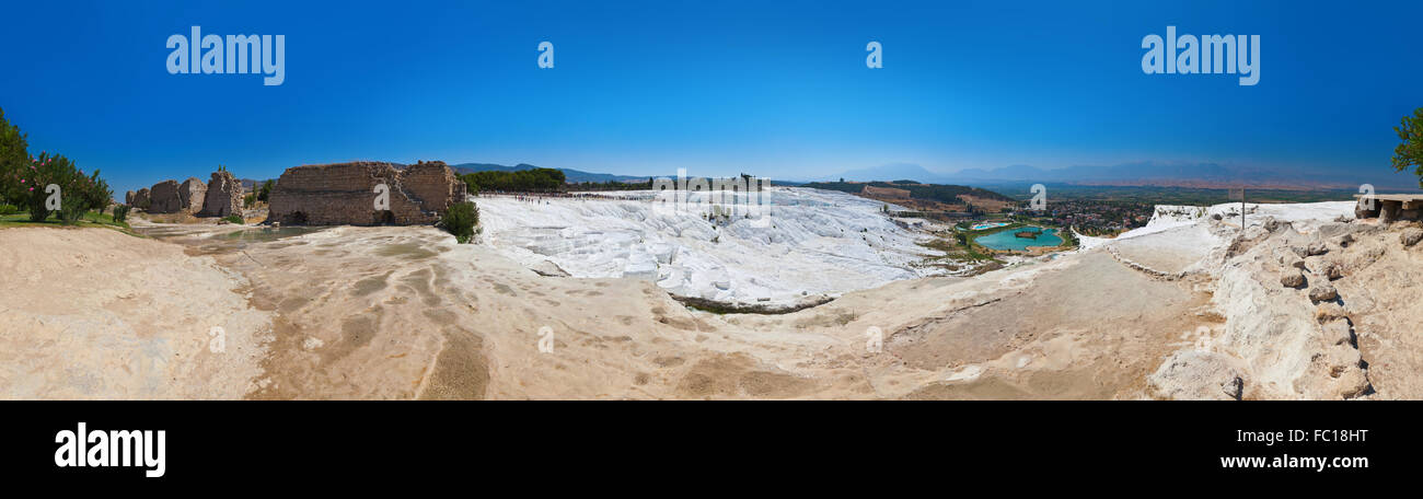 Pamukkale Turquie panorama Banque D'Images