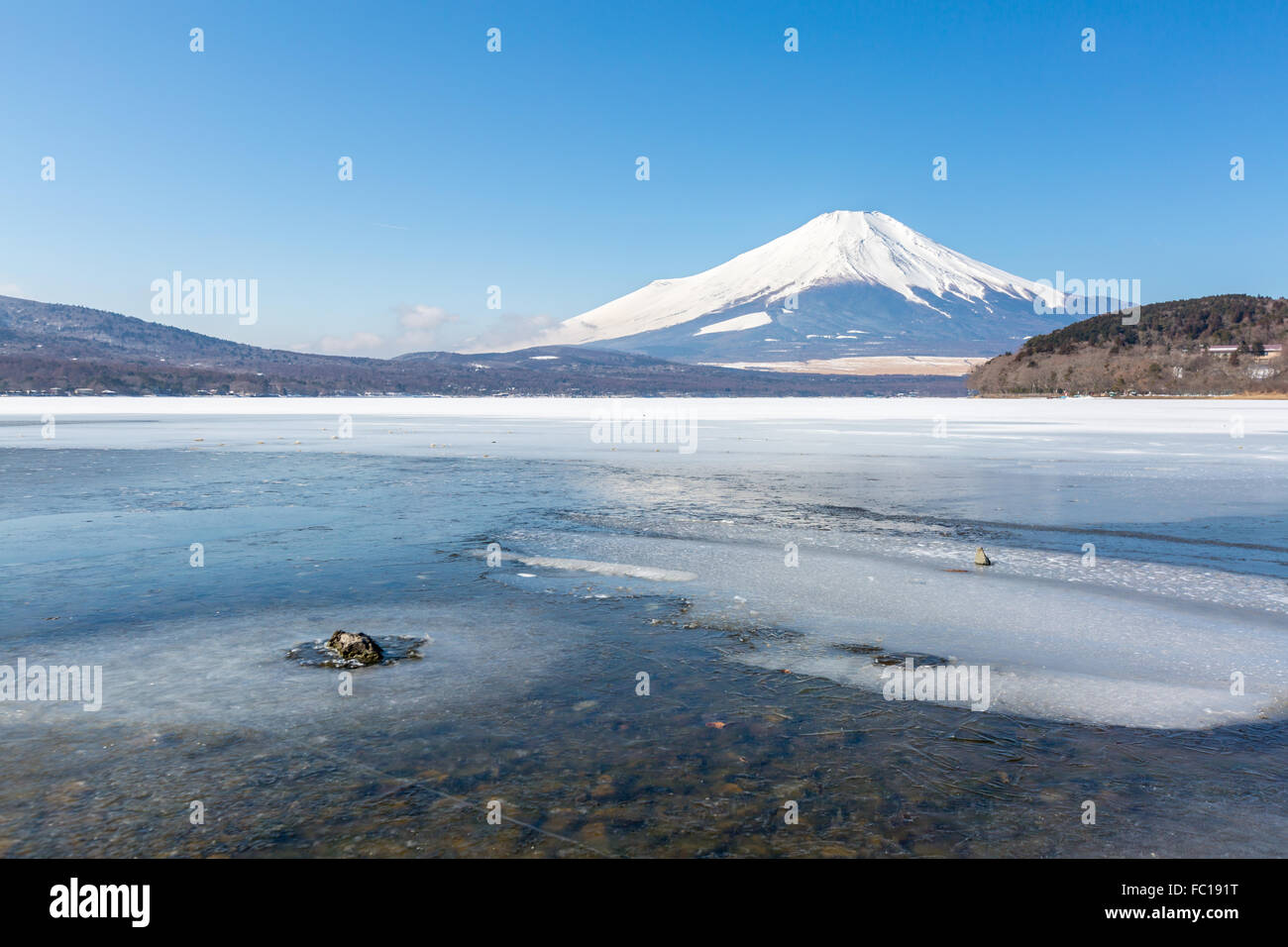 Le Mont Fuji et le lac Yamanaka Banque D'Images