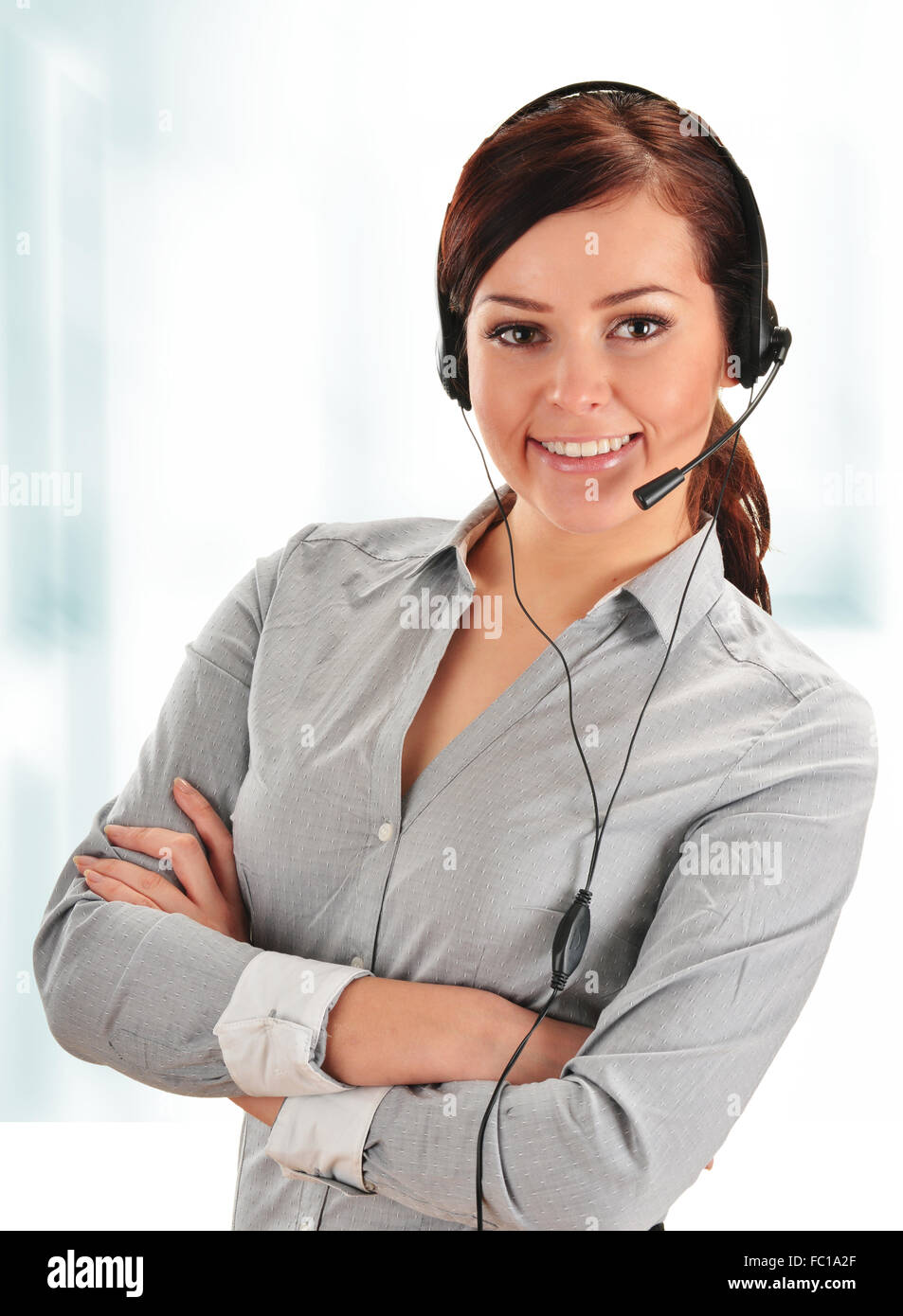 L'opérateur de centre d'appel. L'assistance clientèle. Help desk. Banque D'Images