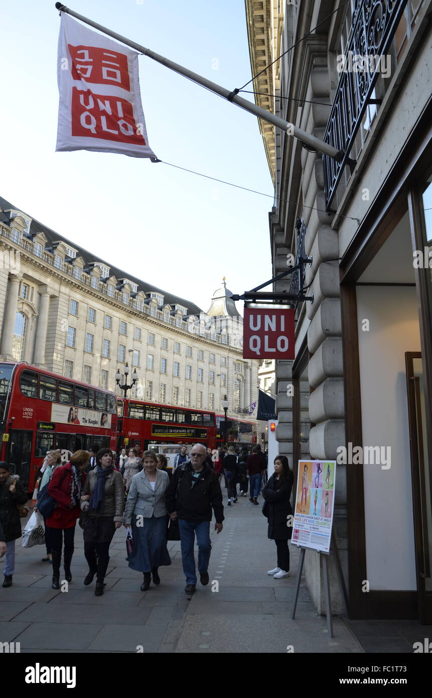 Uniqlo. Regent Street. Londres. Banque D'Images