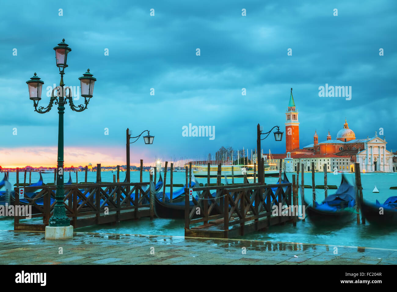 Basilique San Giorgio Maggiore à Venise, Italie au lever du soleil Banque D'Images