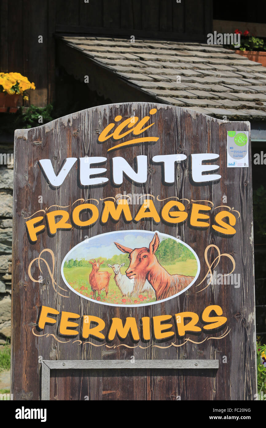 Vente de fromages à la ferme. Fioux Refuge. Banque D'Images