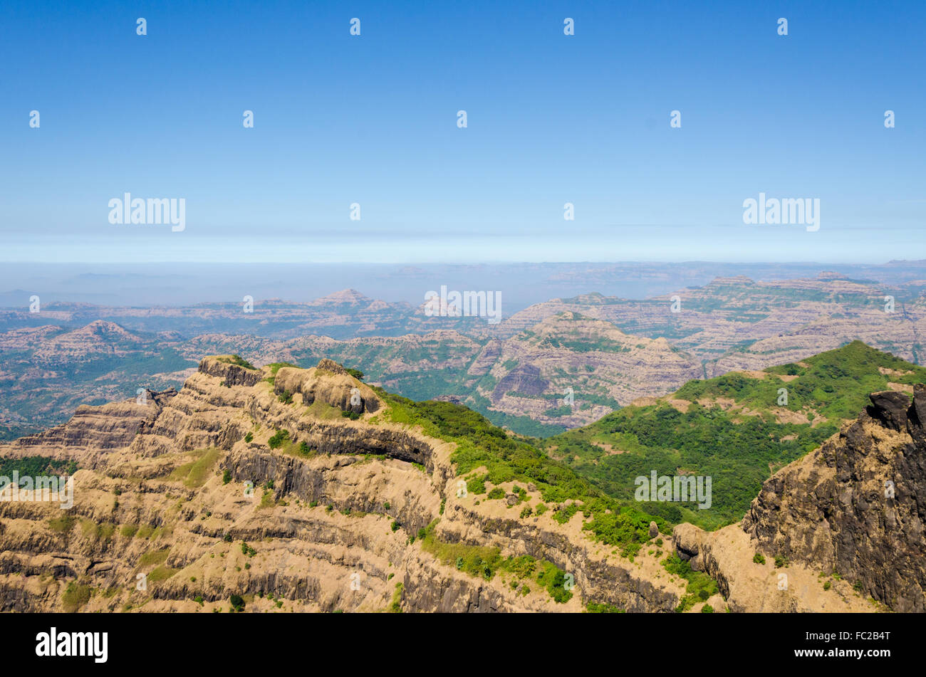 Avis de Arthur Seat, Point de Mahabaleshwar, Maharashtra, Inde Banque D'Images
