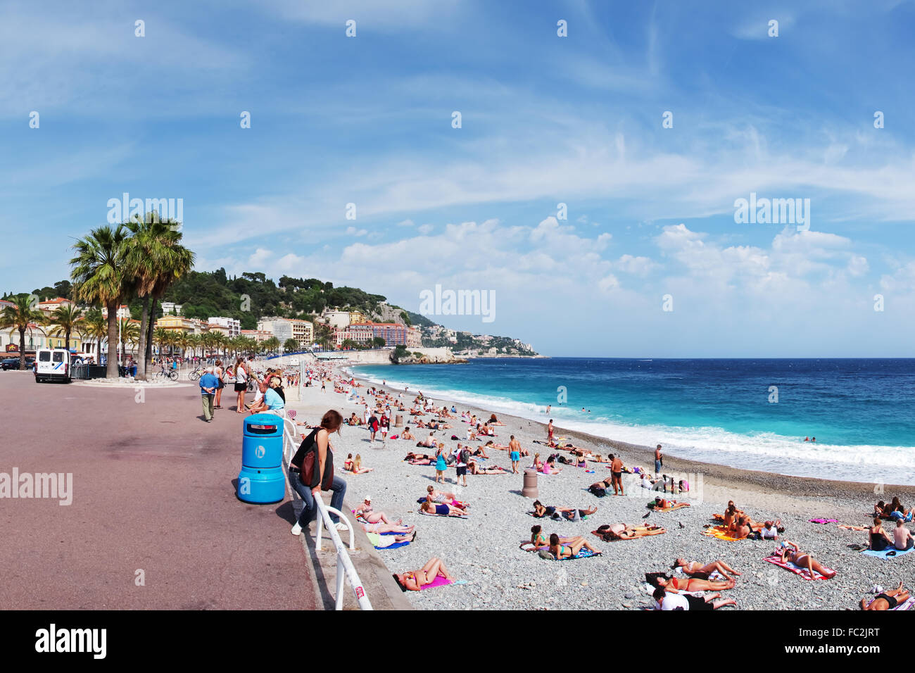 La plage de Nice - C├┤te d'Azur Banque D'Images