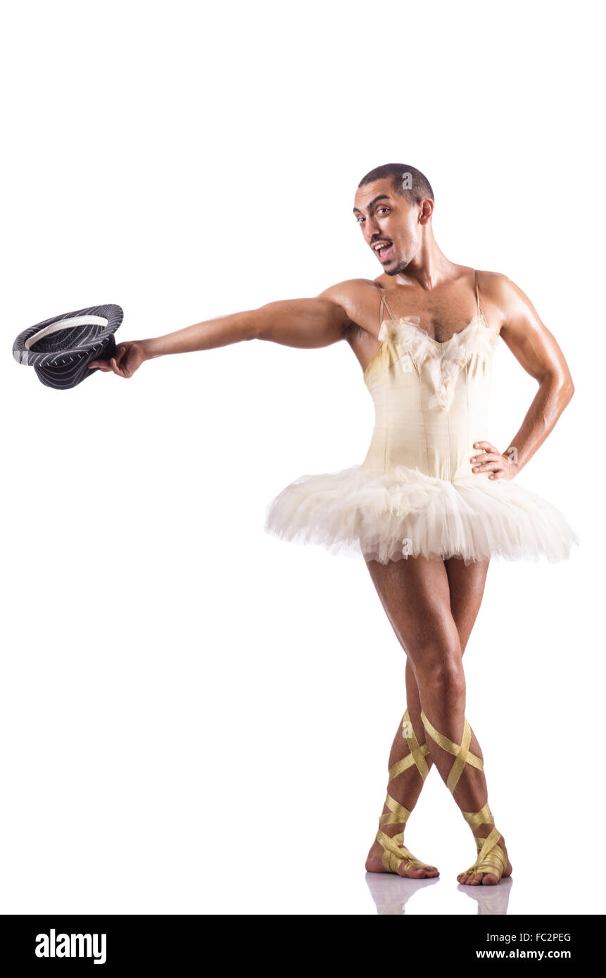 L'homme à tutu performing ballet dance Banque D'Images