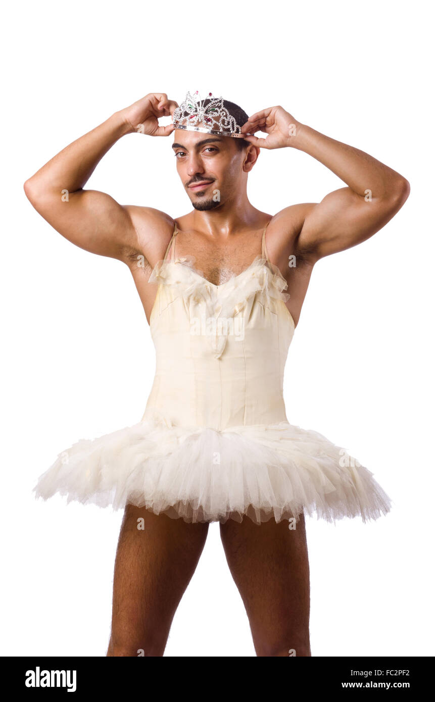 L'homme à tutu performing ballet dance Banque D'Images