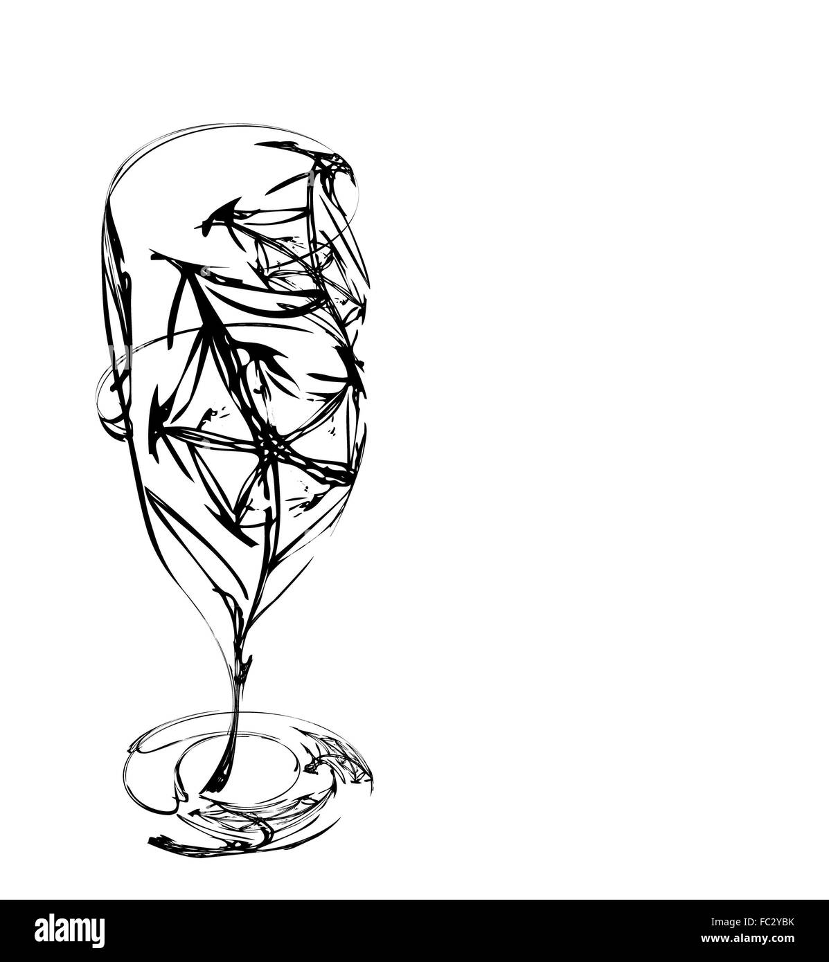 Le verre de vin stylisée du défaut Banque D'Images