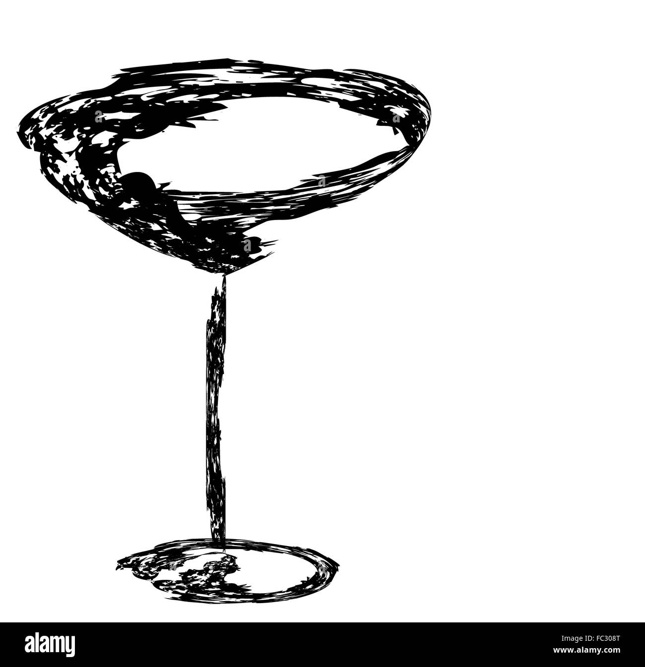 Le verre de vin stylisée du défaut Banque D'Images