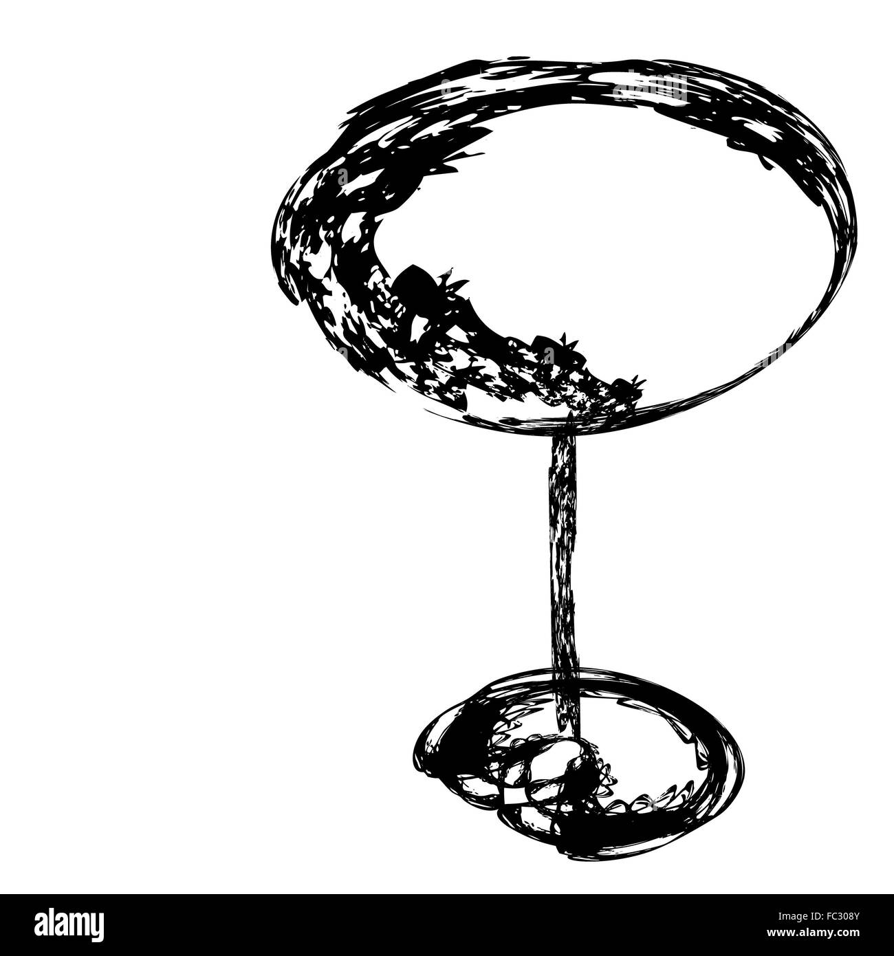 Le verre de vin stylisée du défaut Banque D'Images