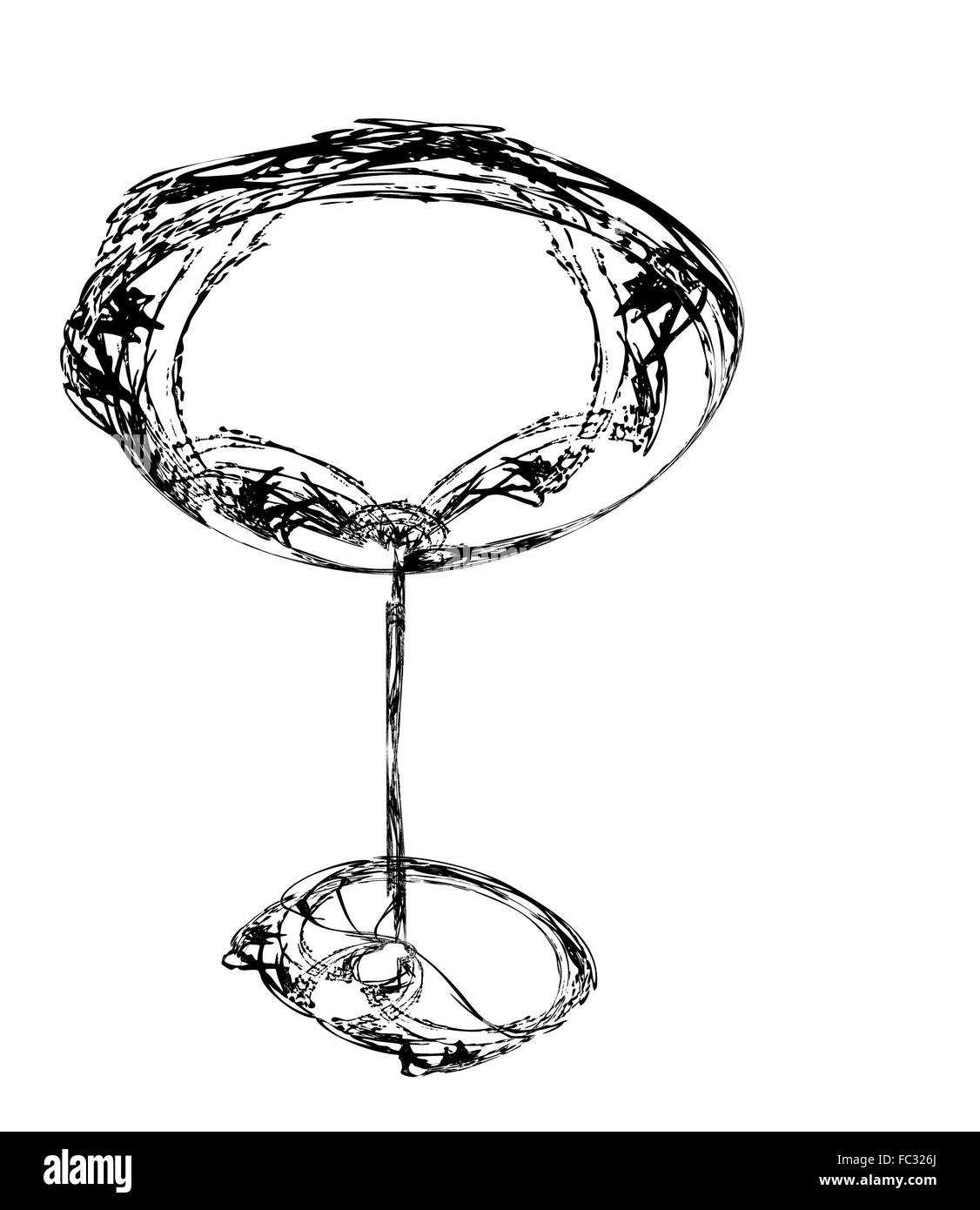 Le verre de vin stylisée du défaut Banque D'Images