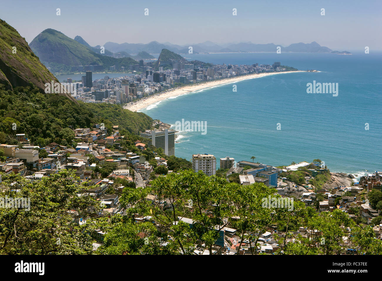 Rio de Janeiro, Favela Vidigal, la plage d'Ipanema, district, Brésil Banque D'Images