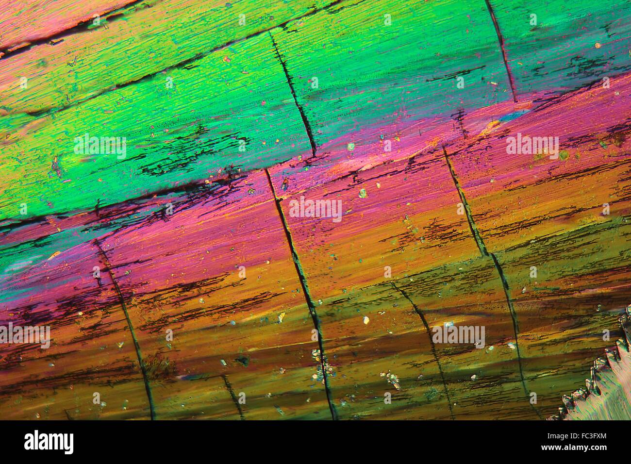 Nitrate thulium sous le microscope Banque D'Images