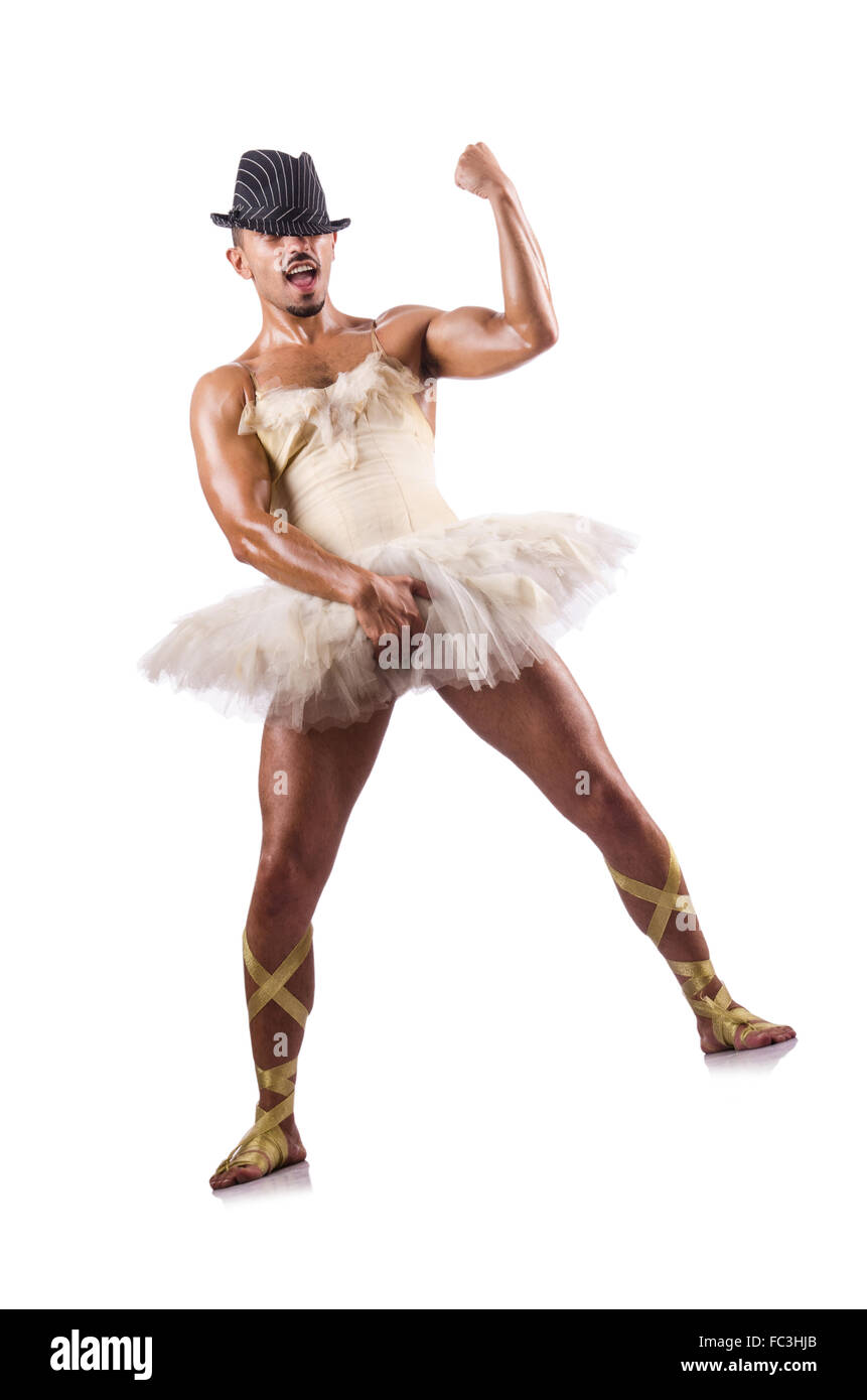 L'homme à tutu performing ballet dance Banque D'Images