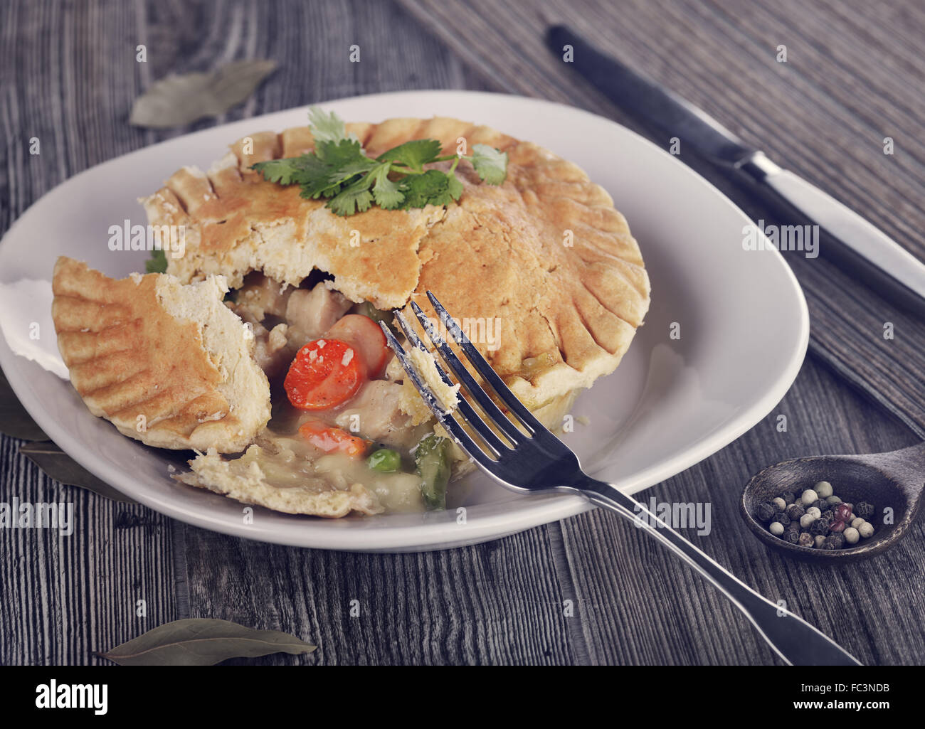 Pâté au poulet Banque D'Images