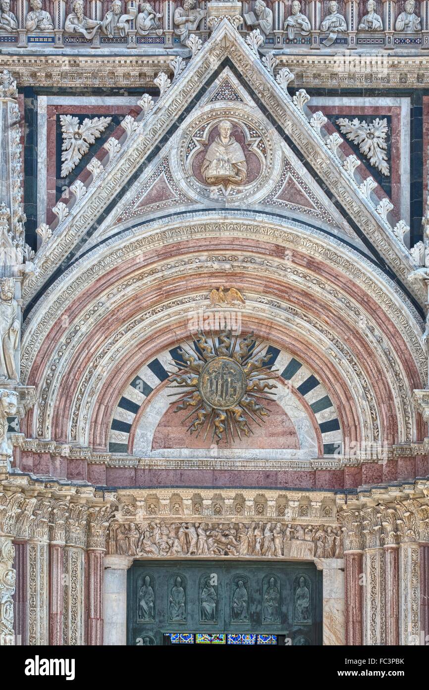 Détail de la Cathédrale de Sienne en Toscane Banque D'Images