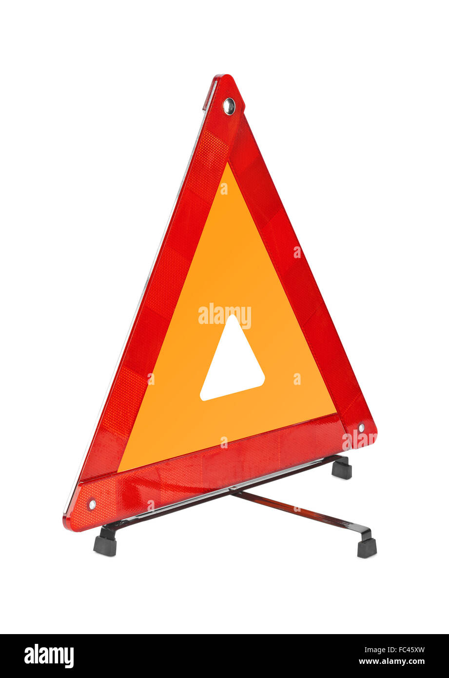 Voiture avertissement sign - triangle rouge Banque D'Images