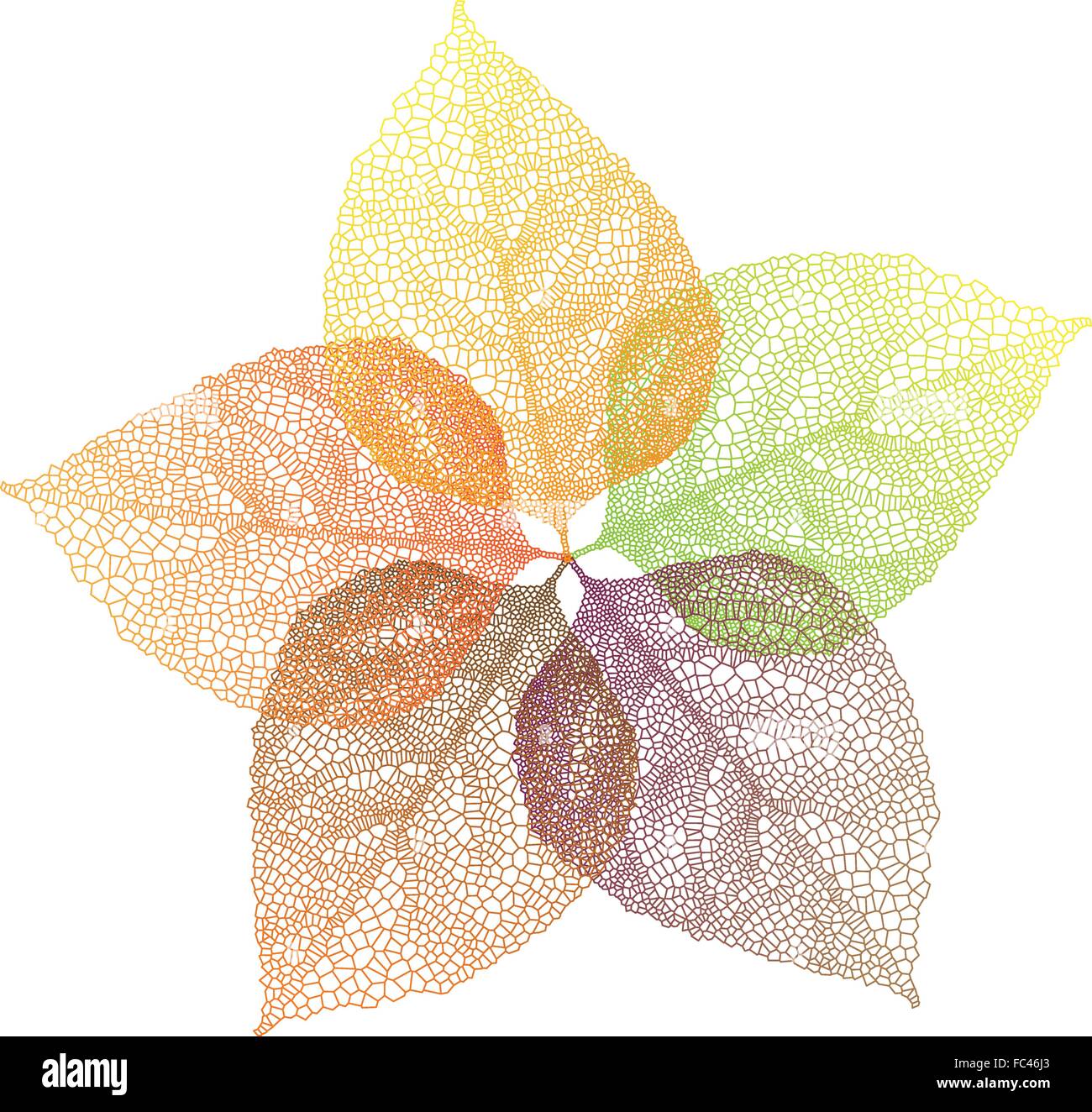Les feuilles colorées, vector Illustration de Vecteur