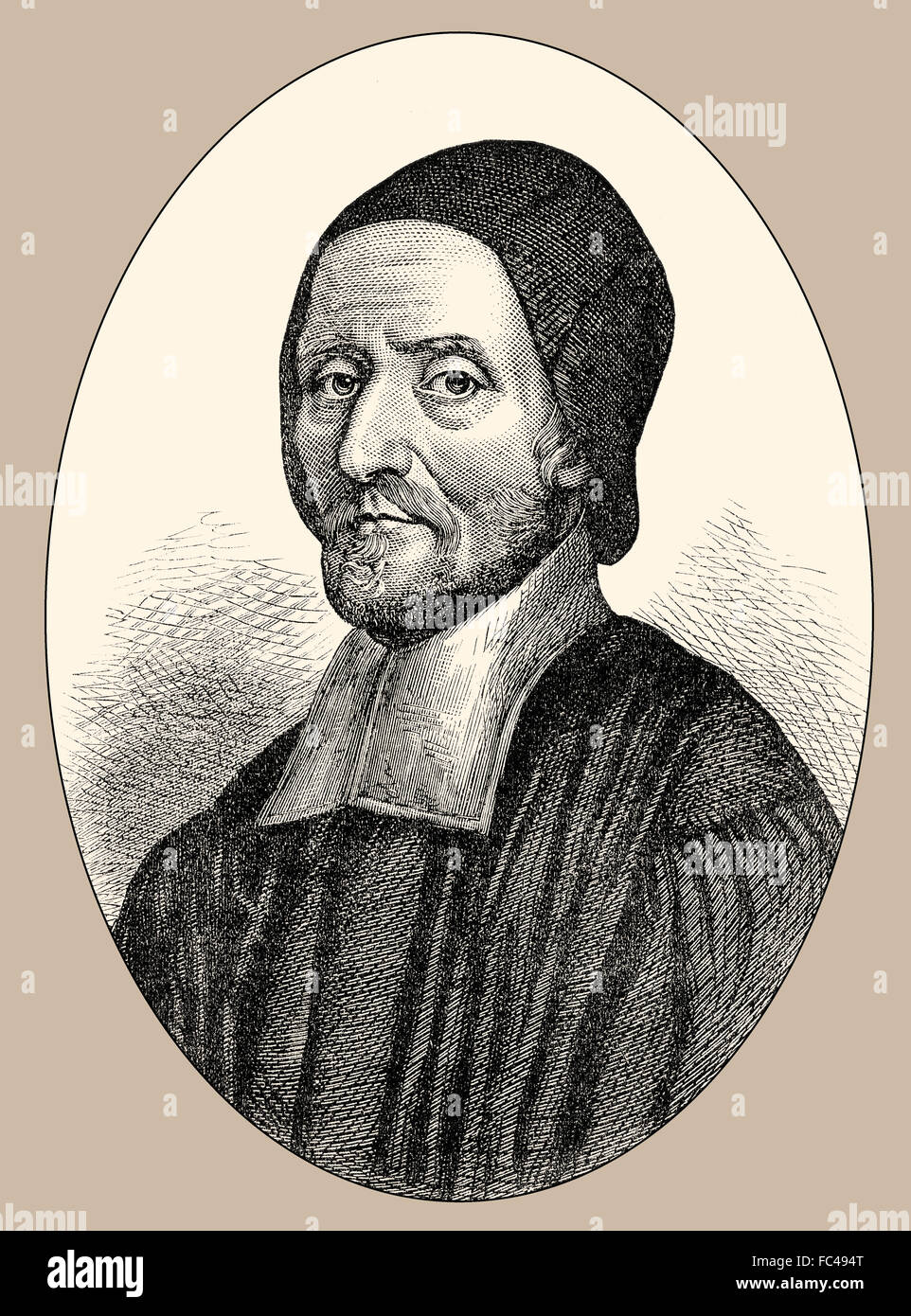 Le révérend Richard Busby, 1606-1695, un prêtre anglican qui a servi comme directeur de l'école de Westminster, Londres, Engla Banque D'Images