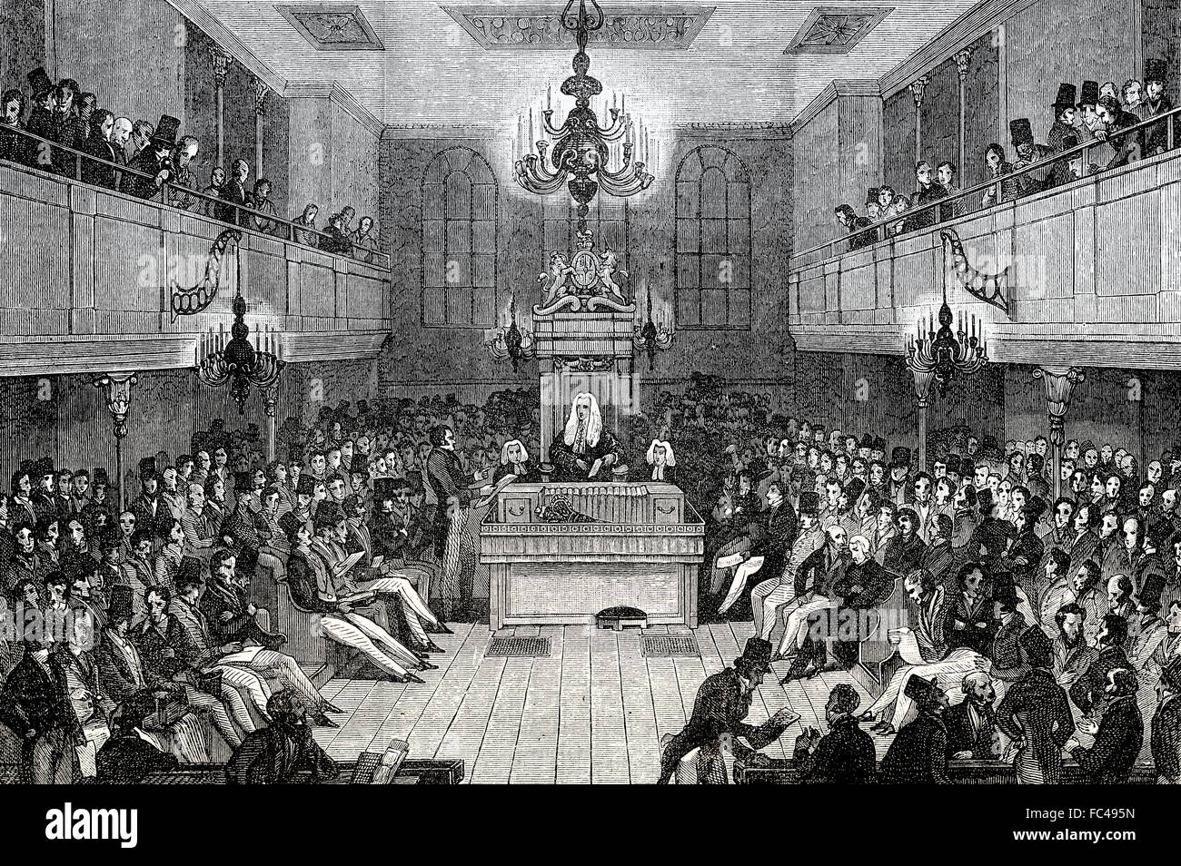 La Chambre des communes, 1834, Londres, Angleterre Banque D'Images