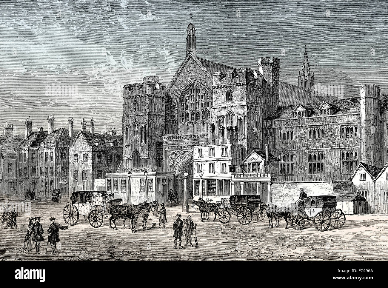 Westminster Hall, 1808, le Parlement avant 1834 Fire, Londres, Angleterre Banque D'Images
