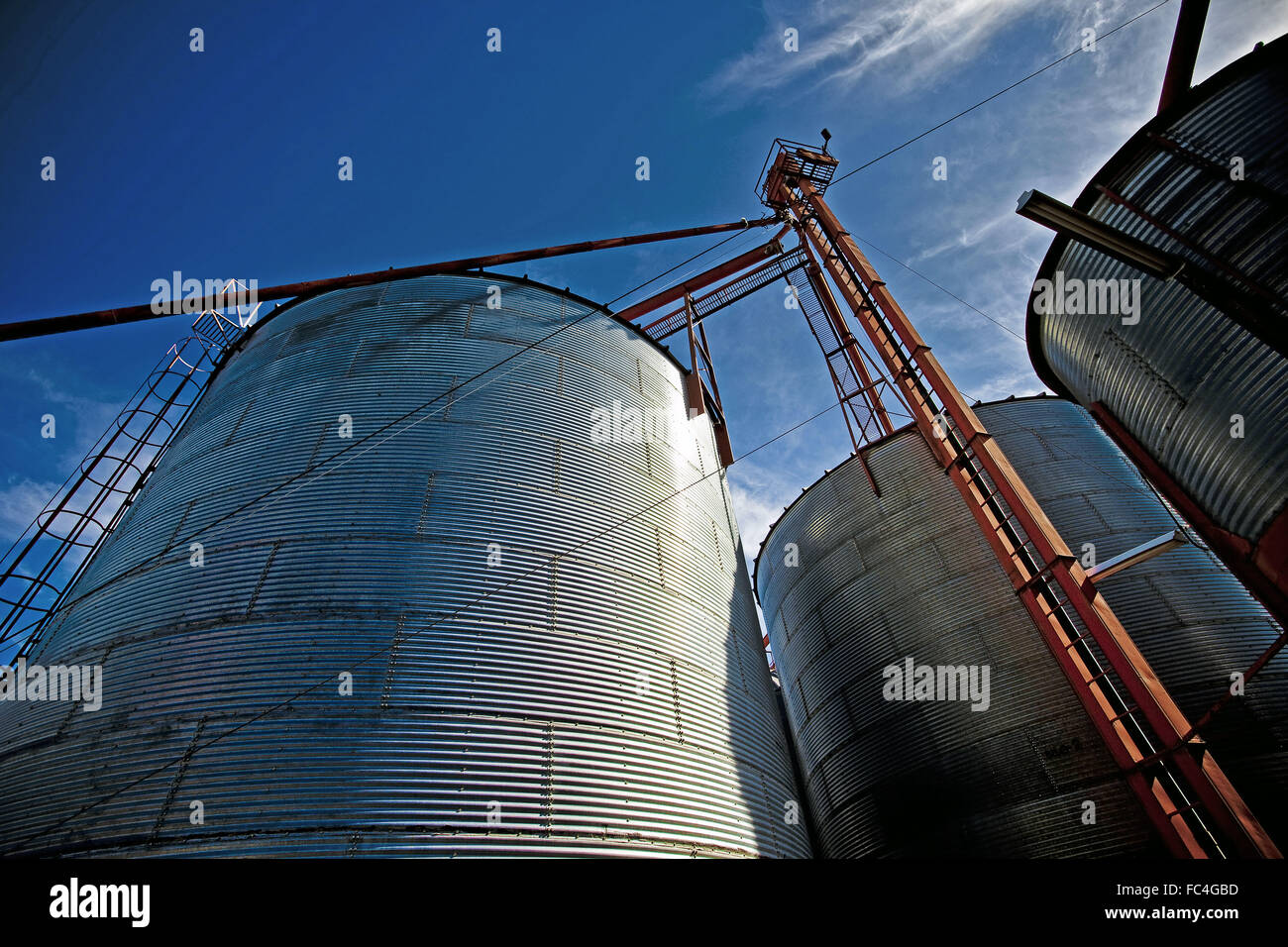 Les silos de séchage et stockage de la production agricole du riz dans le sud-ouest de l'état de RS Quaraí Banque D'Images