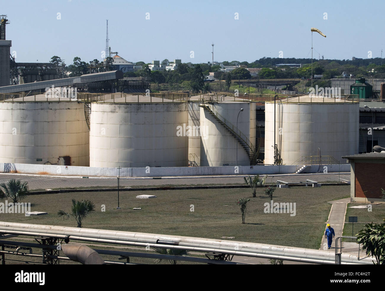 - Réservoirs de stockage de l'huile de soya dans l'industrie cooperative Banque D'Images