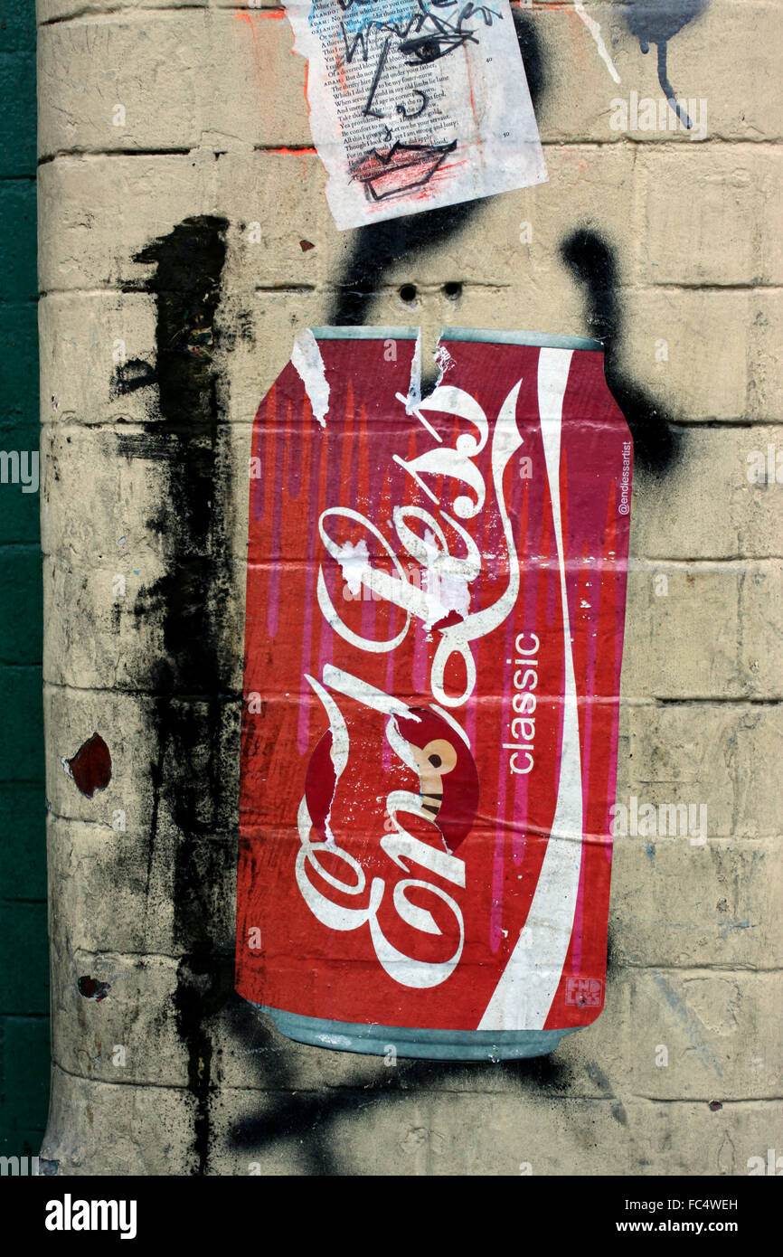 Street Art Par sans fin dans l'Est de Londres Banque D'Images