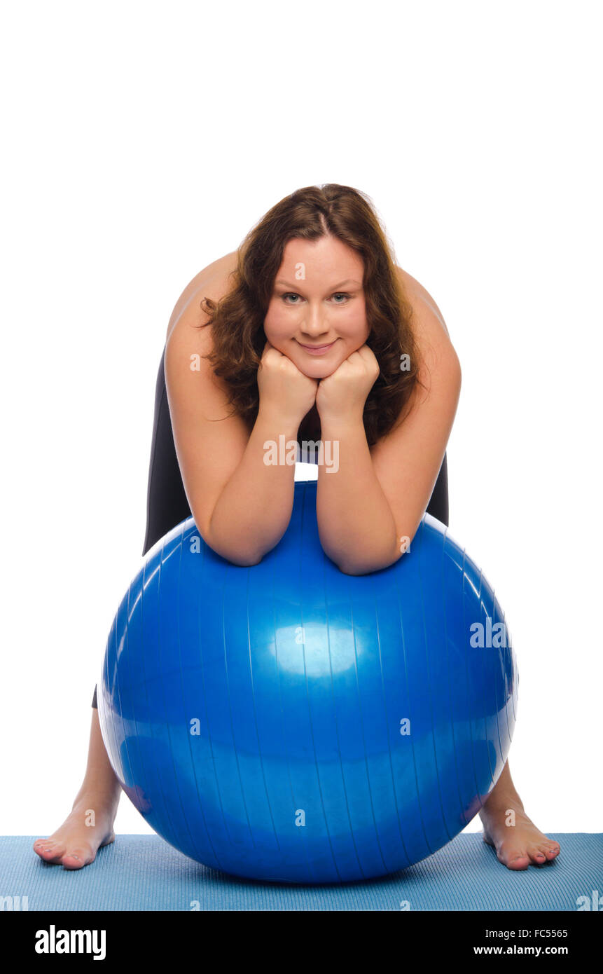 Remise en forme avec un gros ballon Banque D'Images