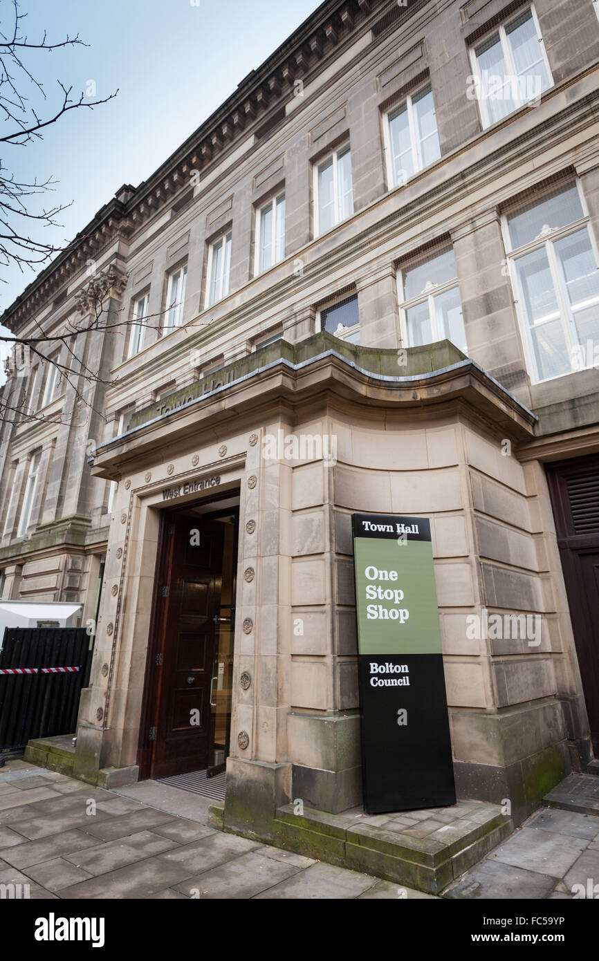 Le bureau du conseil de ville de Bolton, Bolton, Lancashire, UK Banque D'Images