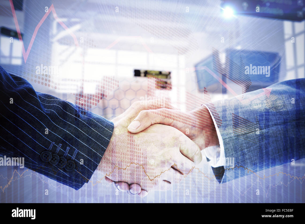 Image composite de business people shaking hands Banque D'Images