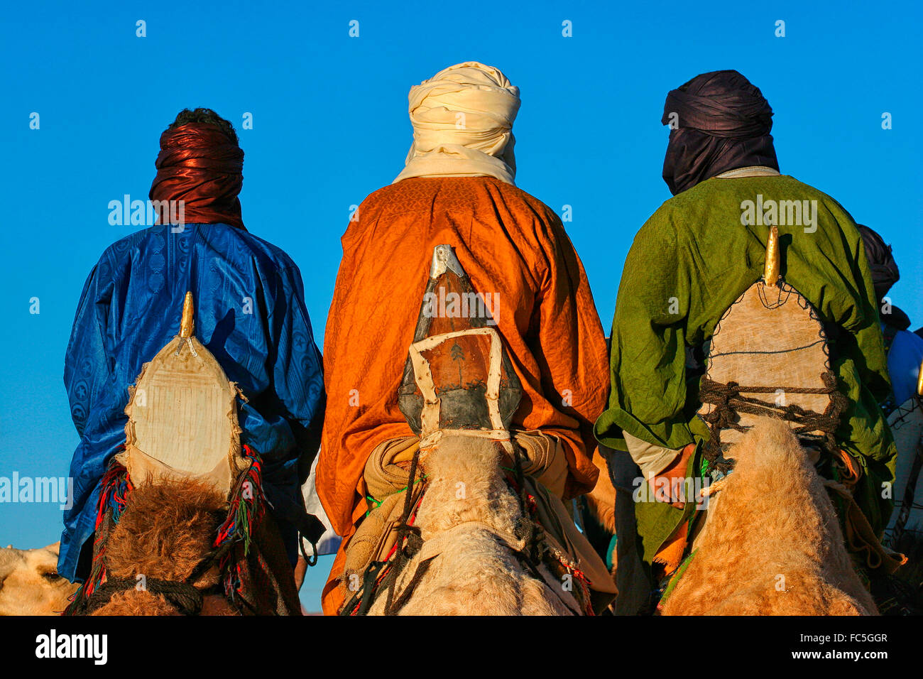 L'Algérie, Sahara, le Hoggar (Montagnes de l'Ahaggar, Tamanrasset) Portrait d'un Touareg, désert du Sahara, Banque D'Images