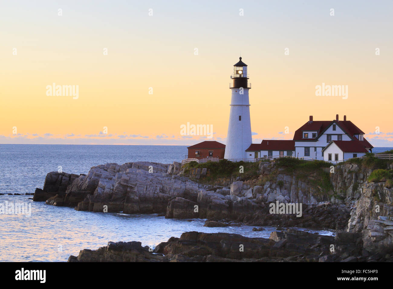 Portland Head Light, Cape Elizabeth, Maine, USA Banque D'Images