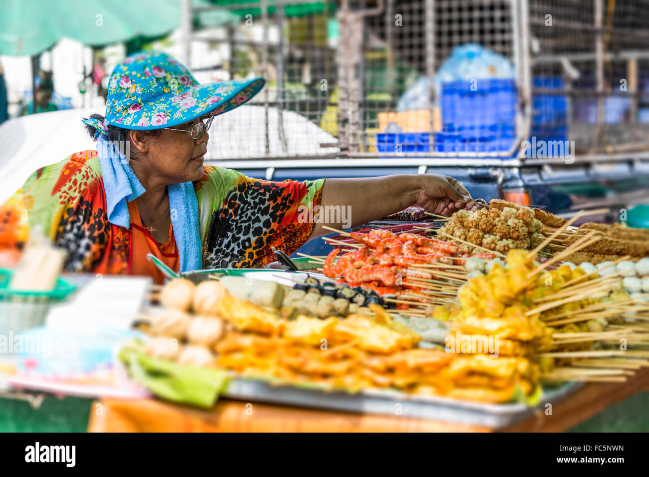 La rue du marché, Ko Ratanakosin, Bangkok, Thailande, Asie Banque D'Images