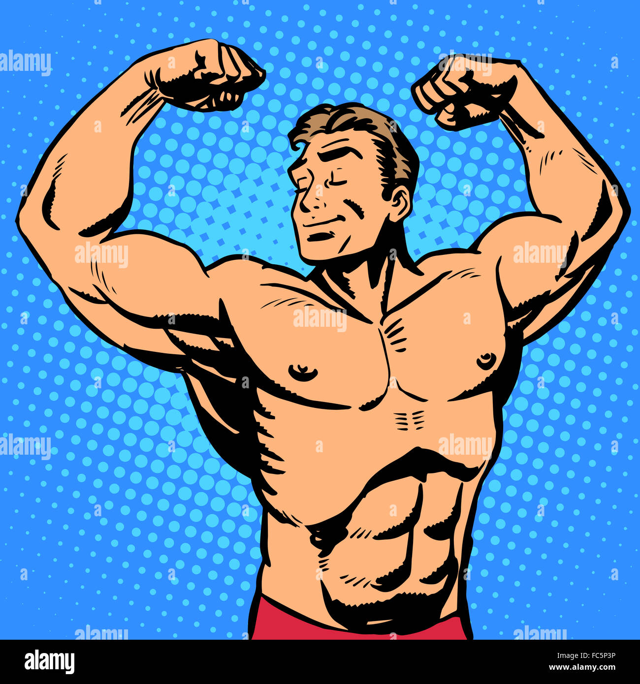 Athlète beau muscle Bodybuilder Banque D'Images