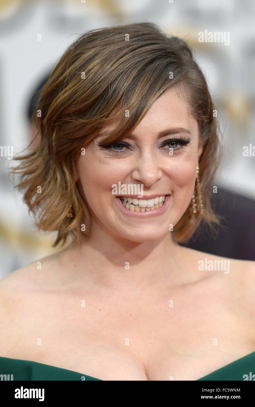 Rachel Bloom arrive au Golden Globe Awards. Banque D'Images