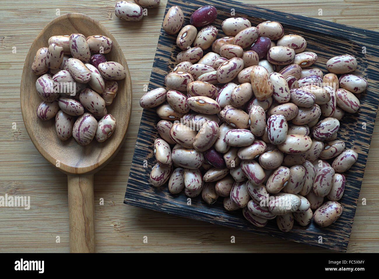 Haricots secs Borlotti Banque D'Images