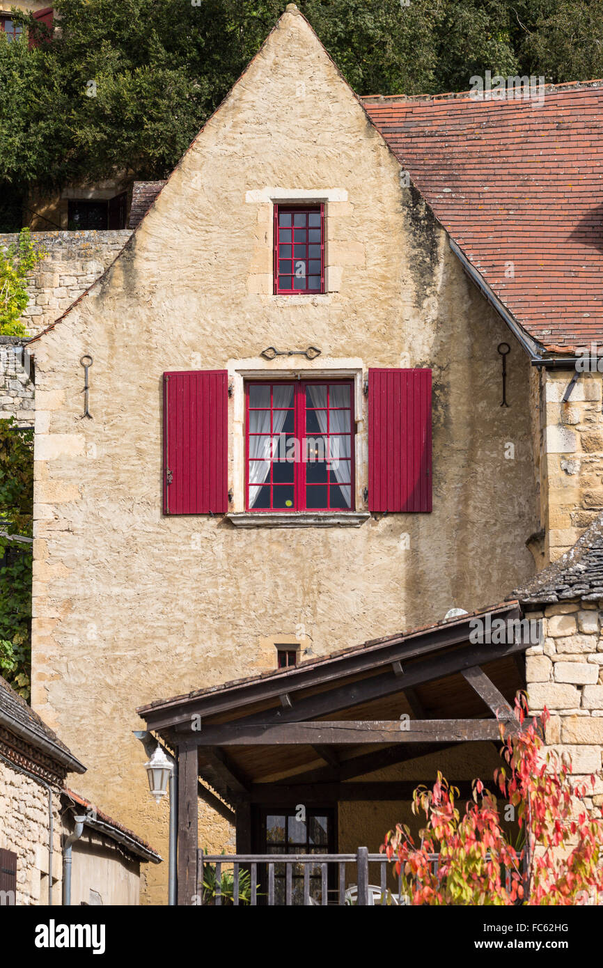 Le Roc Gageac village, Dordogne, France Banque D'Images