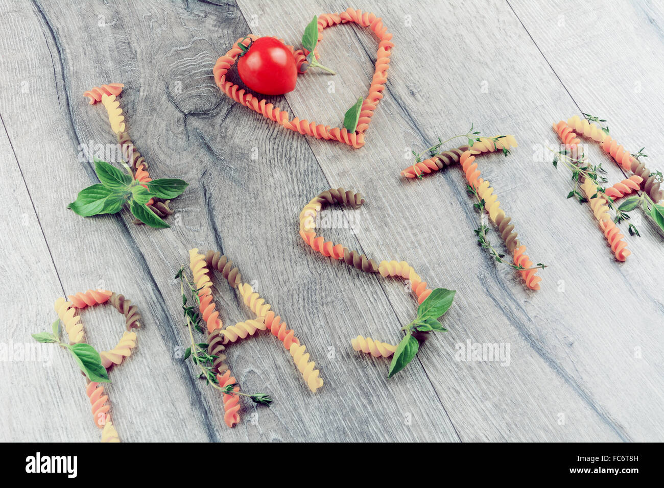 I-love-pasta sign Banque D'Images