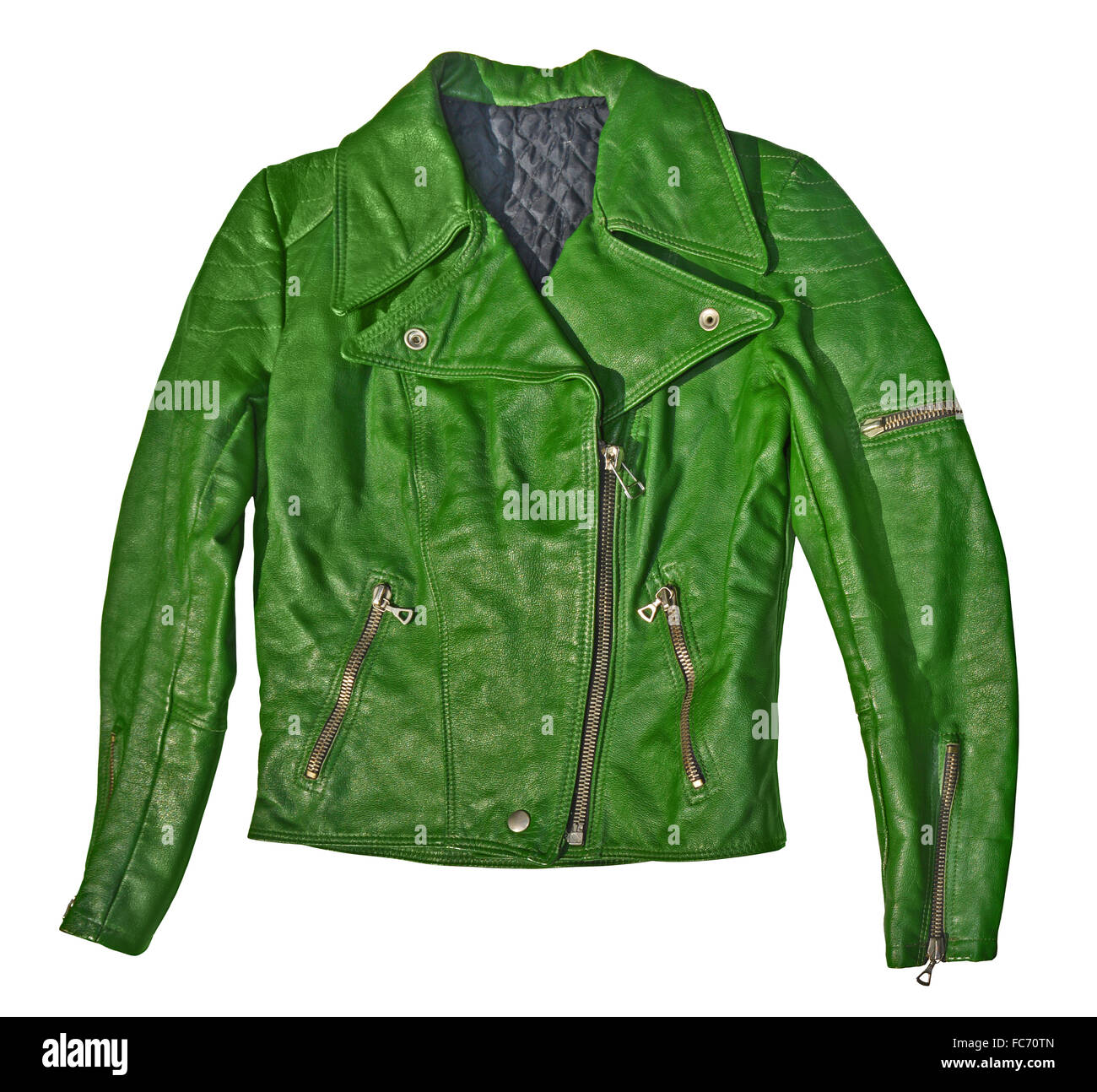 Veste en cuir vert Banque D'Images