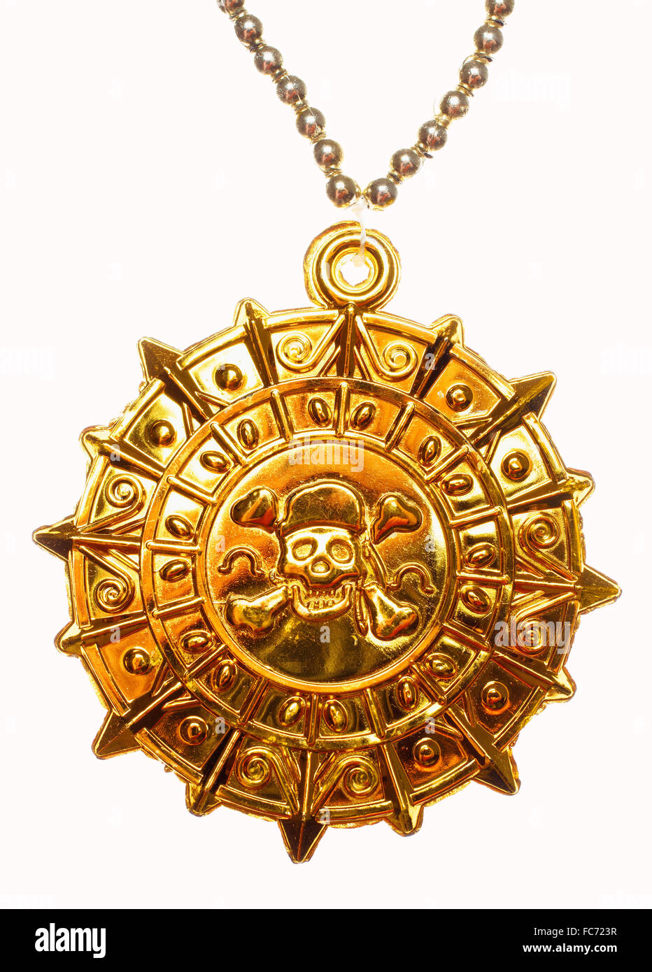 Médaillon de pirate Gold Banque D'Images