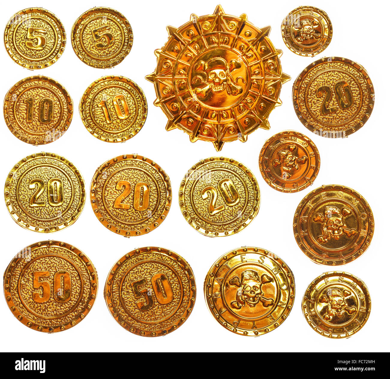 Médaillon médaillon pirate Gold Banque D'Images