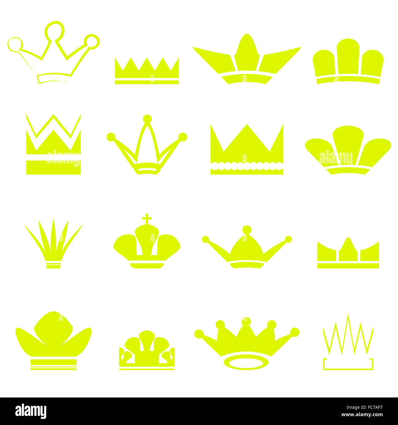 Jeu de silhouettes couronnes d'Or Banque D'Images