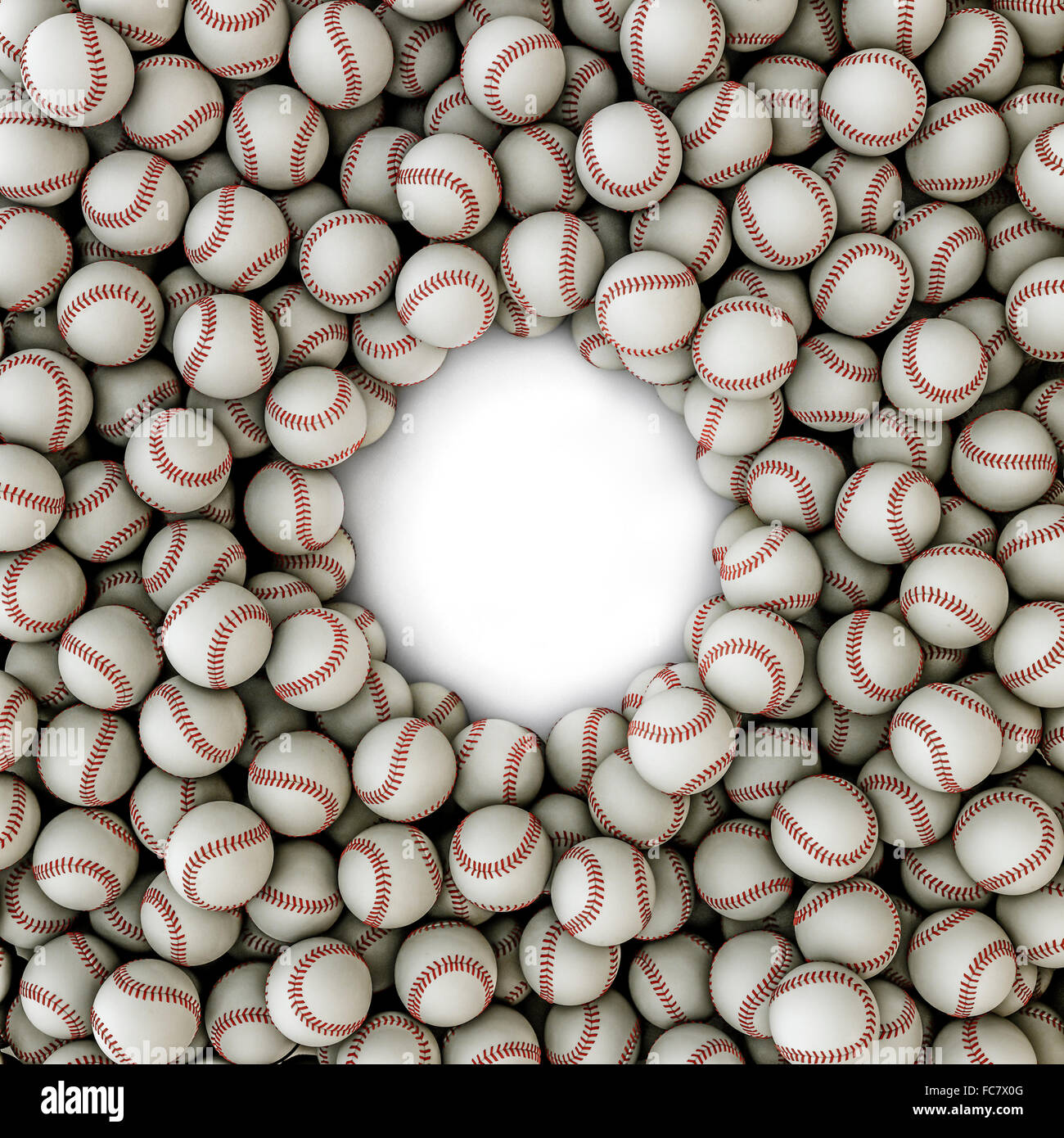 Châssis de base-ball / 3D render of baseballs ossature copy space Banque D'Images