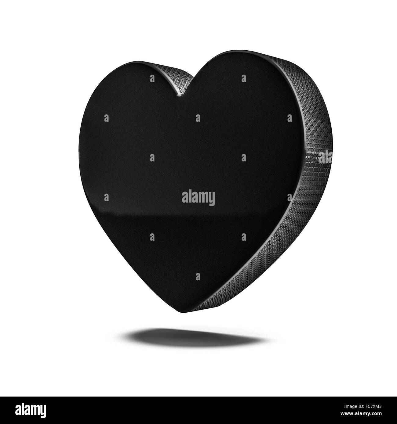 Rondelle de hockey coeur / 3D render of rondelle de hockey sur glace en forme de coeur Banque D'Images