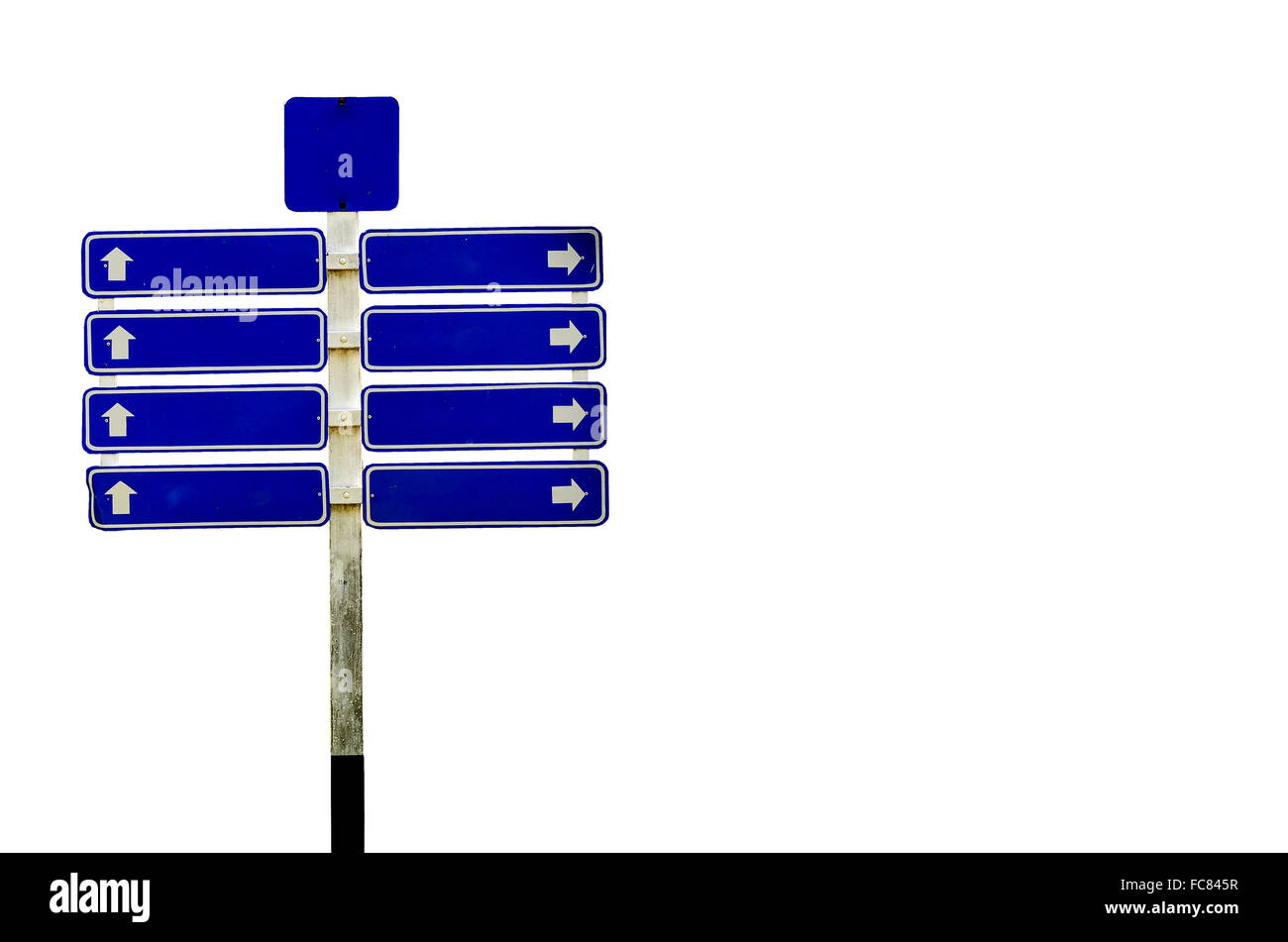 Road Sign on white background Banque D'Images