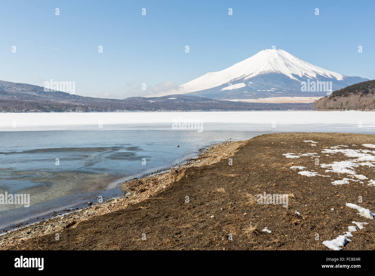 Le Mont Fuji et le lac Yamanaka Banque D'Images