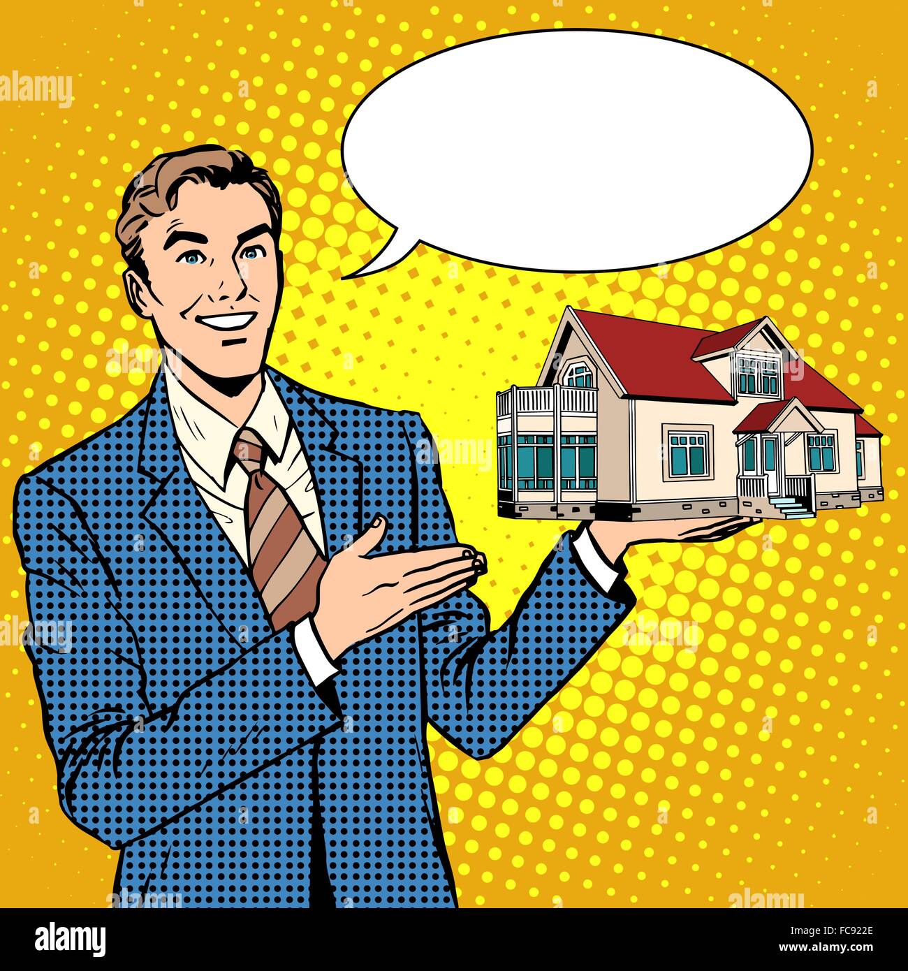 Accueil Offres d'affaires de l'agent immobilier Illustration de Vecteur