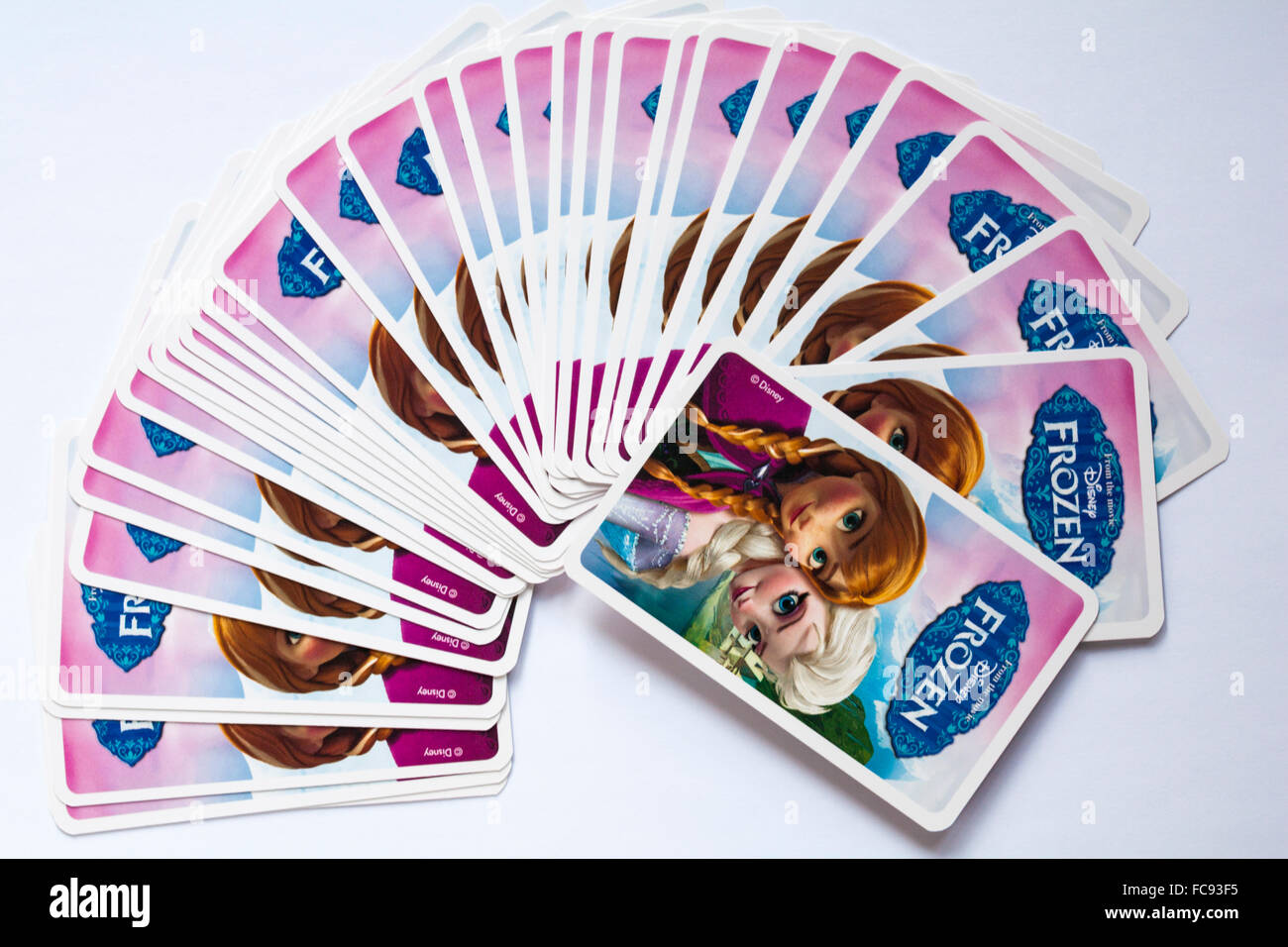 Frozen familles heureuses cartes à jouer isolé sur fond blanc Banque D'Images