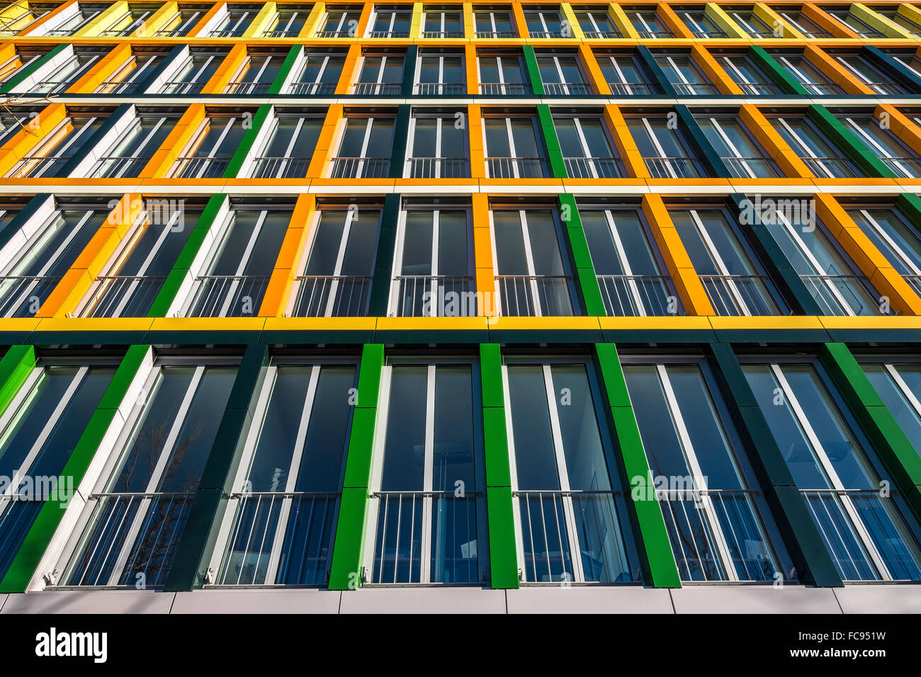 Façade colorée, des capacités de KPMG, Munich, Allemagne Banque D'Images